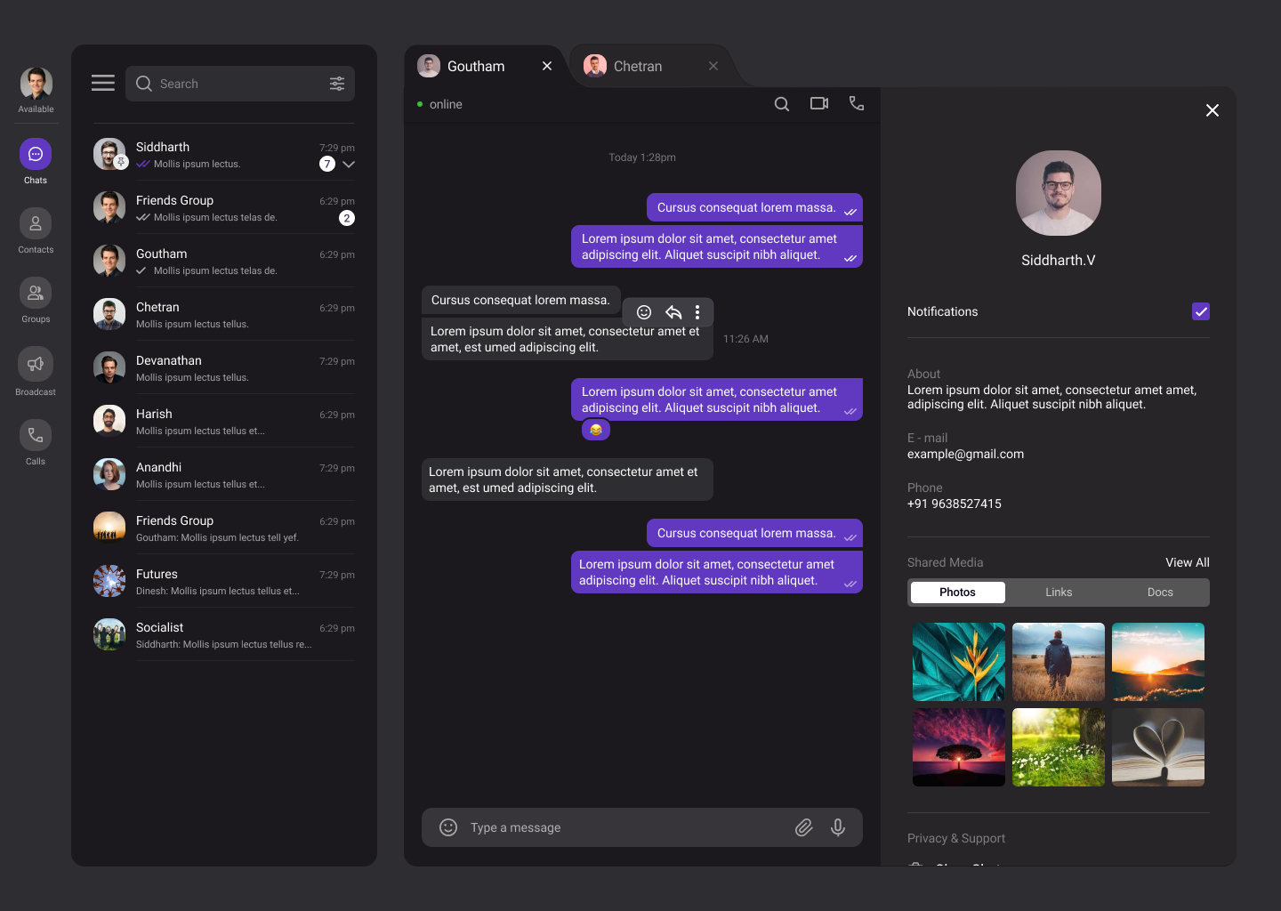 Details.png Conversation details screen