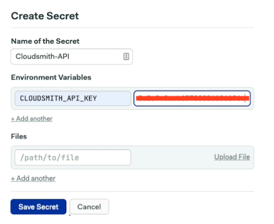 Adding a Secret using the Semaphore UI