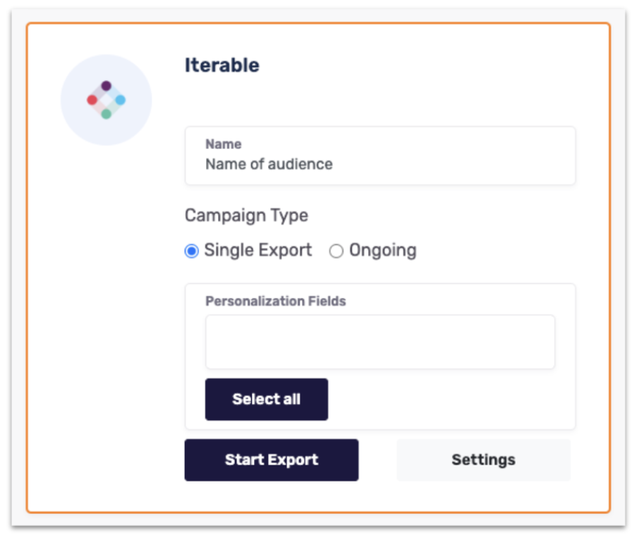 Iterable Export Modal