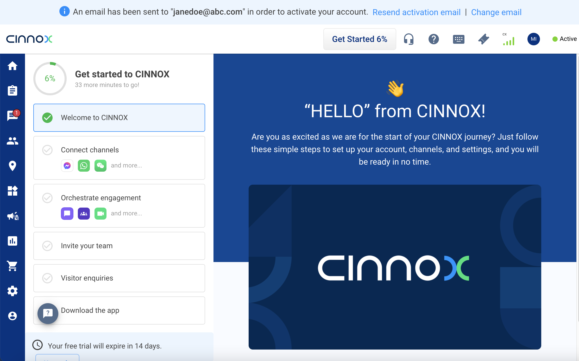 CINNOX Dashboard
