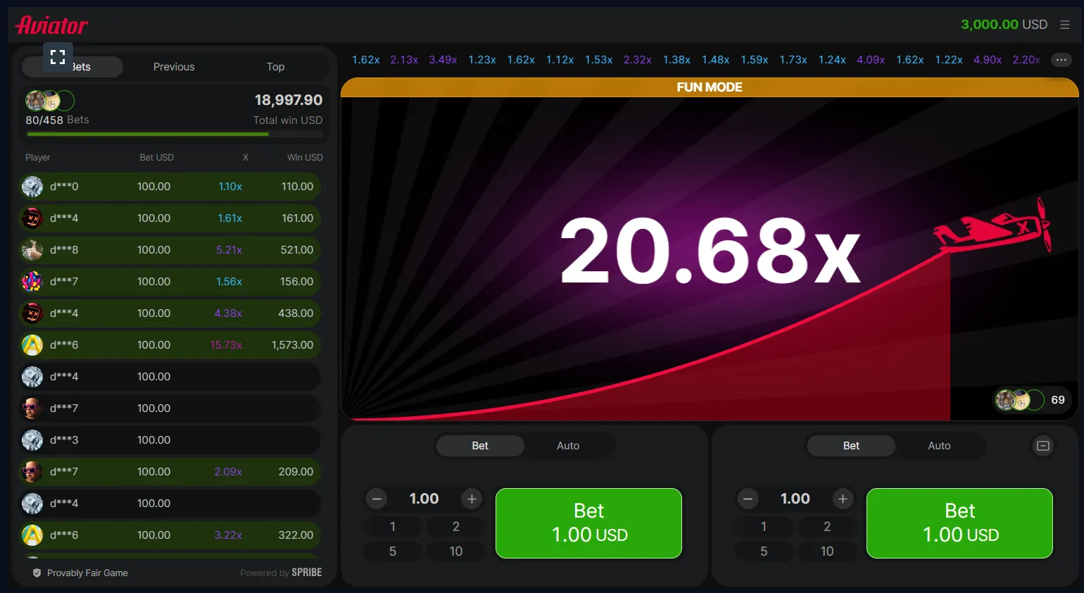 Aviator game interface with multiplier curve and cash out button in Tanzania