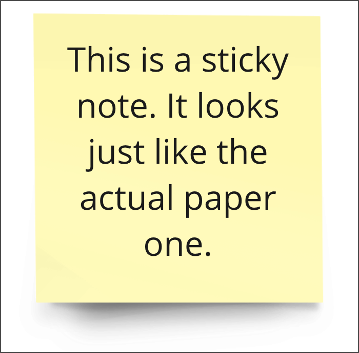 Sticky note item sample image