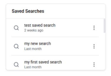Saved searches tile