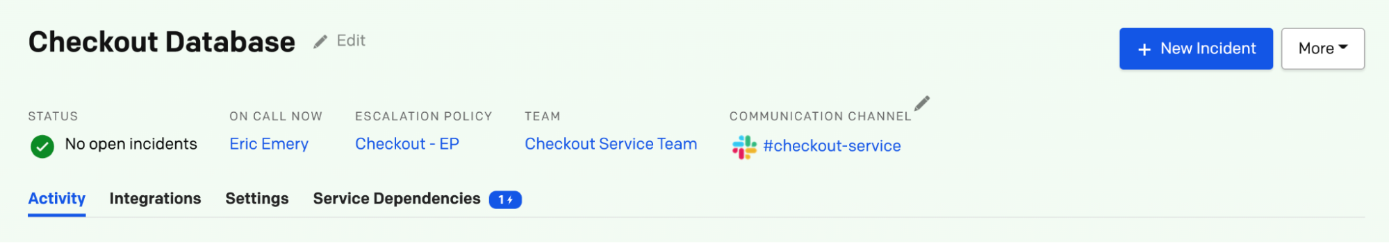 Service profile in the web app