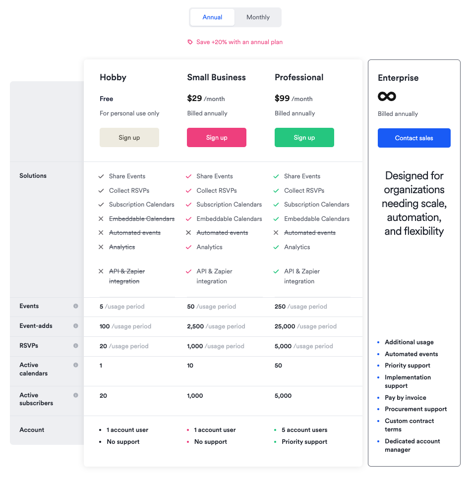 AddEvent Plans and Pricing