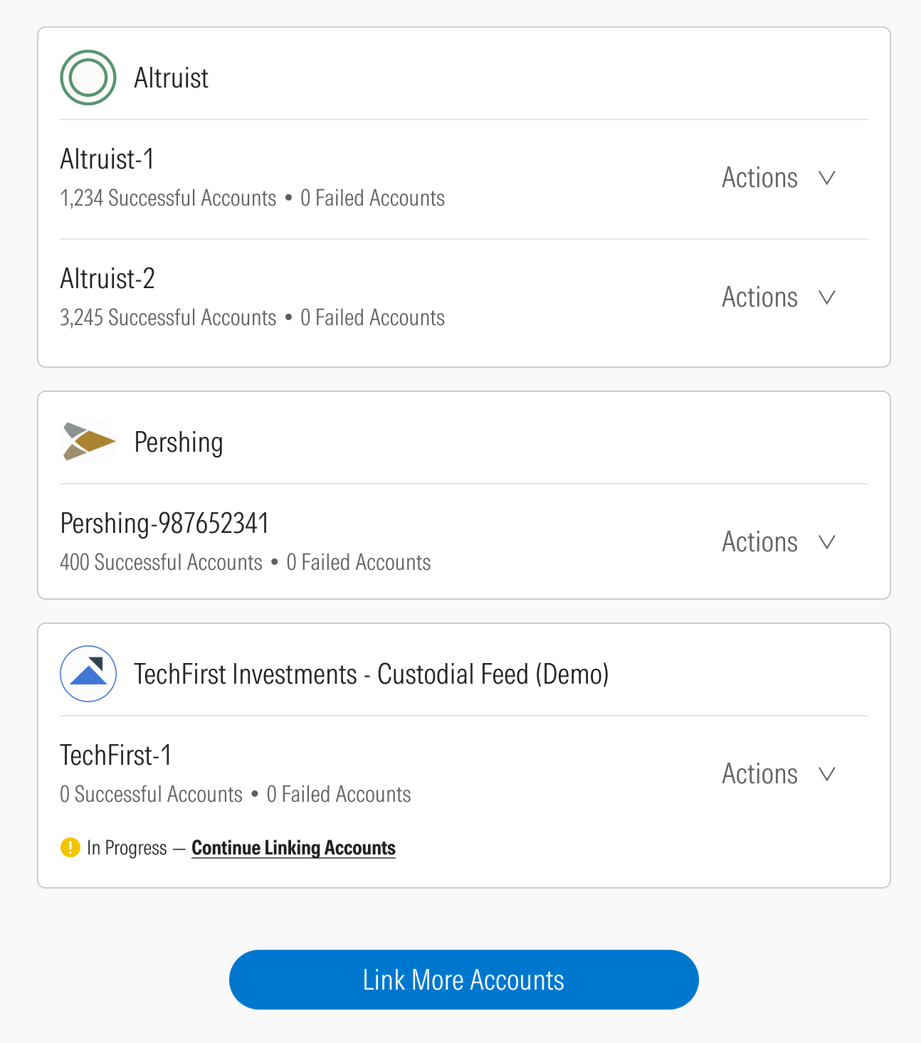 Account Summary - advisor credential view