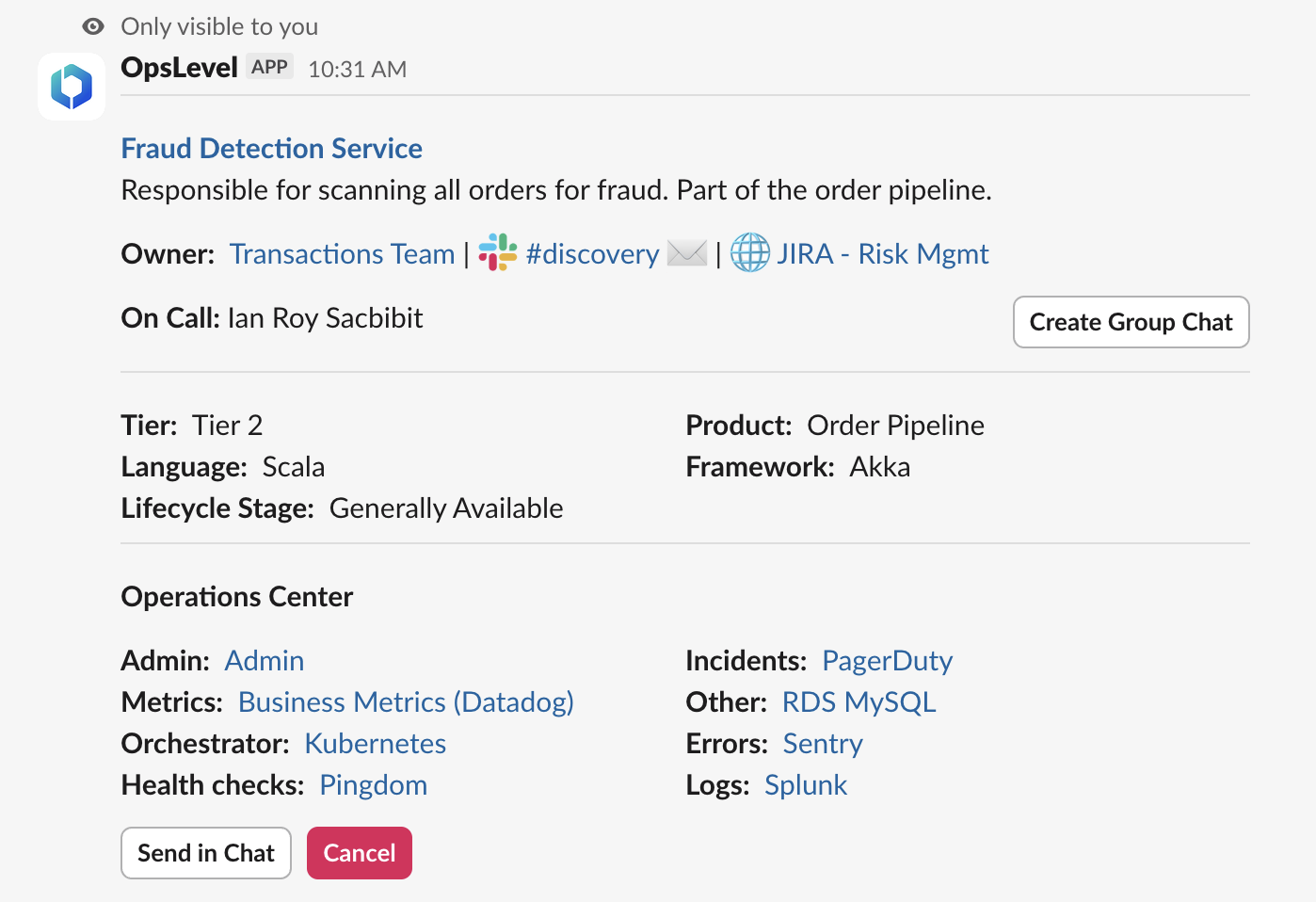 Slack Show Details button