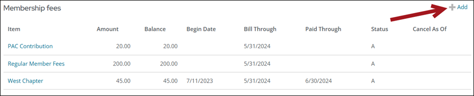  adding a new membership fee item