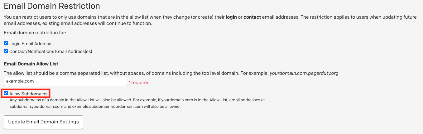 Allow subdomains