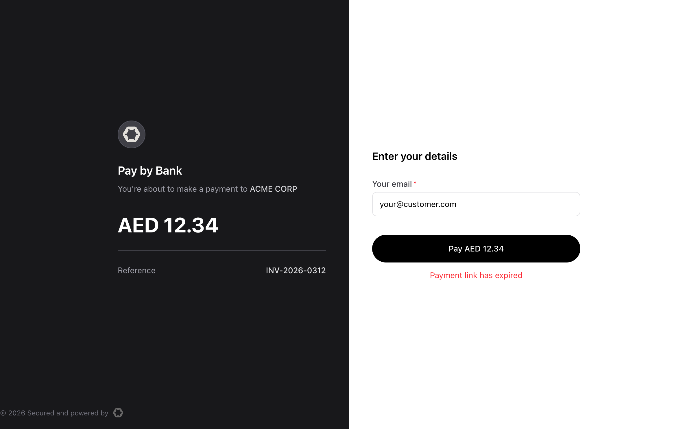 Expired Payment Link Attempt