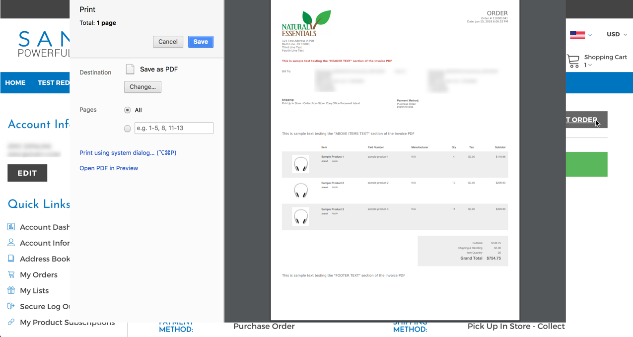 Customize Pdfs Invoice Packing Slip Credit Memo