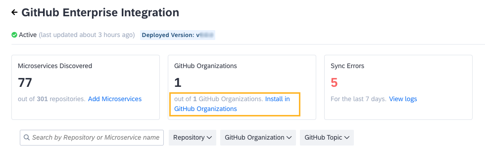 Navigating to the GitHub App Installation Page from the GitHub Enterprise Integration Page