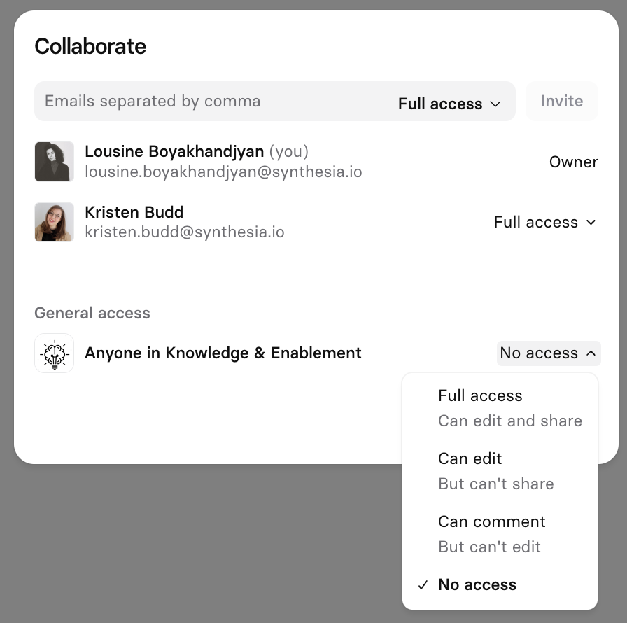 Folder sharing permissions