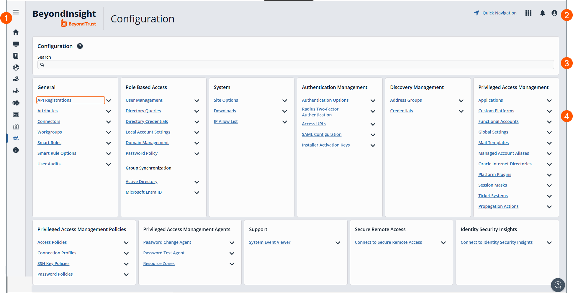 Password Safe for Cloud Configuration Page
