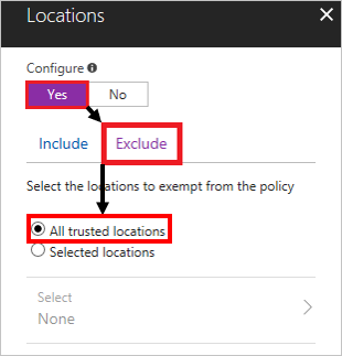 Exclude trusted locations
