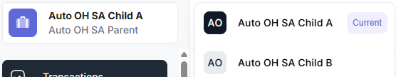Select the business that you want to switch to.