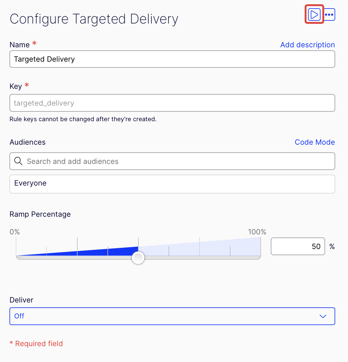 enable the targeted delivery rule