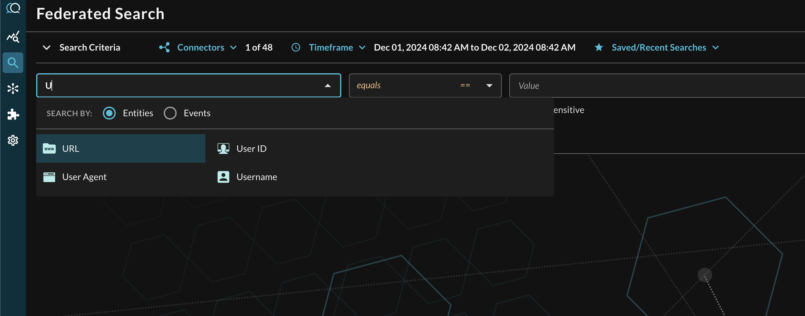 FIG. 8 - Entity-based searching with Query Federated Search