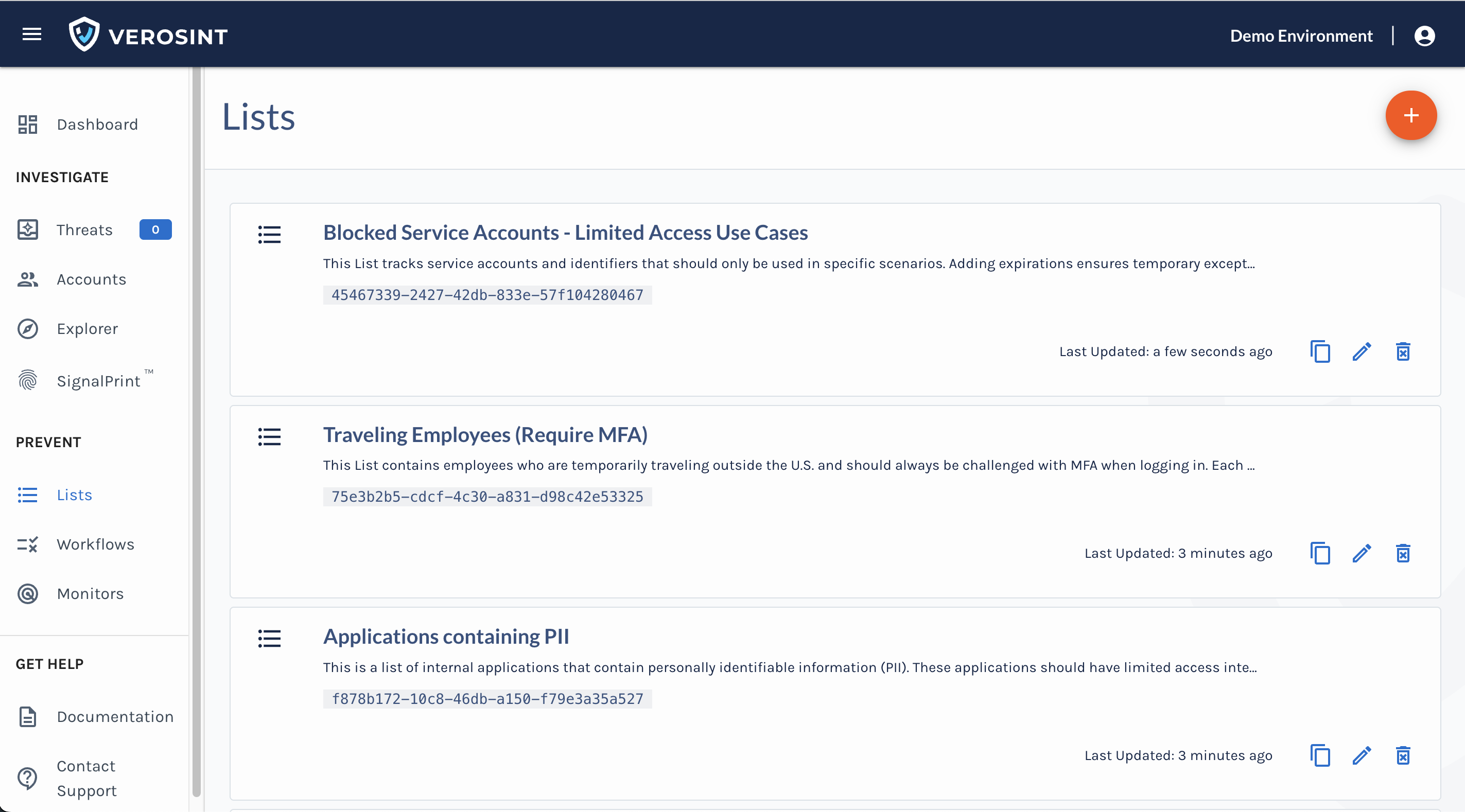 Lists Page