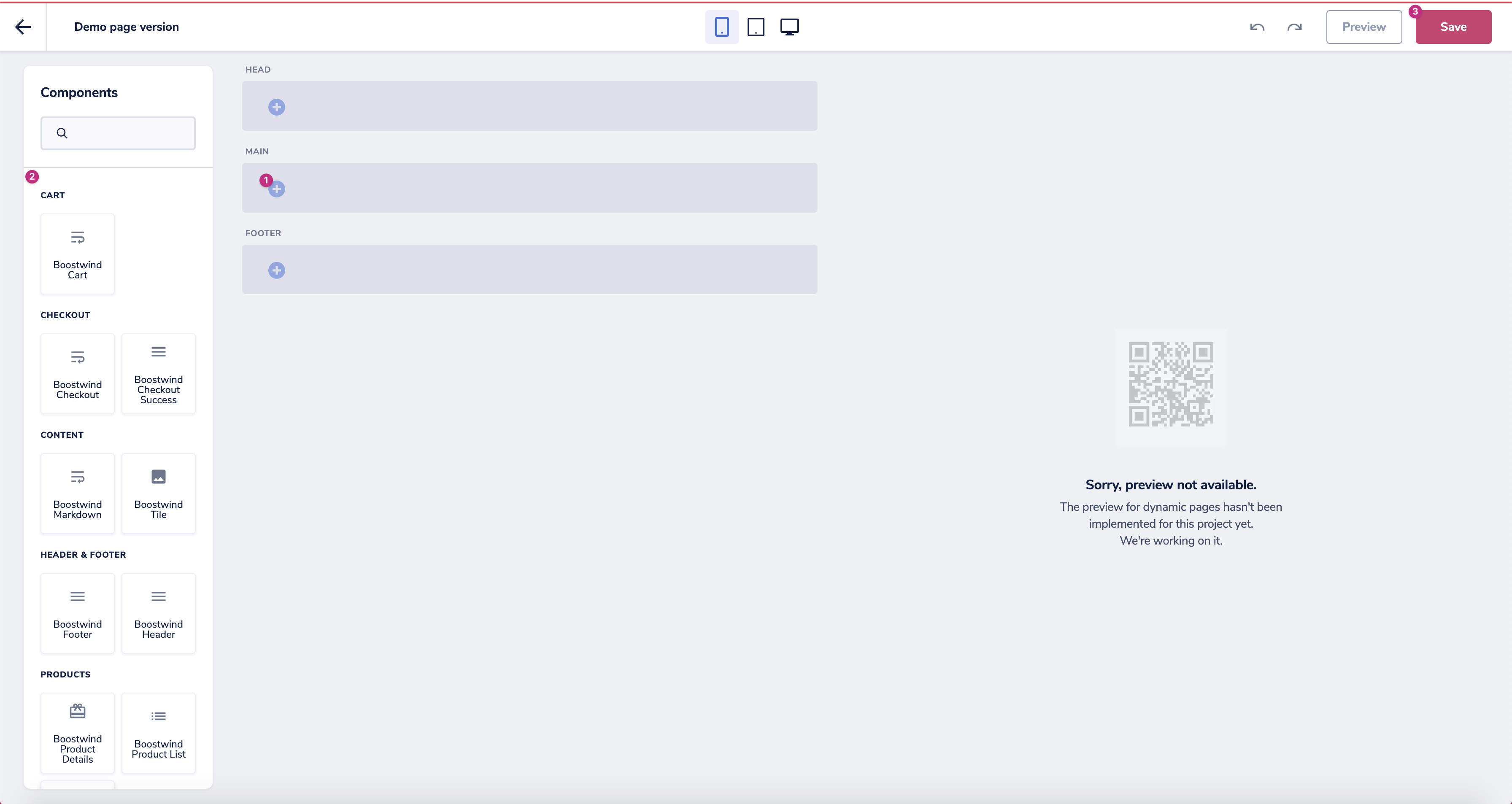 Add layout elements and components then click save.png