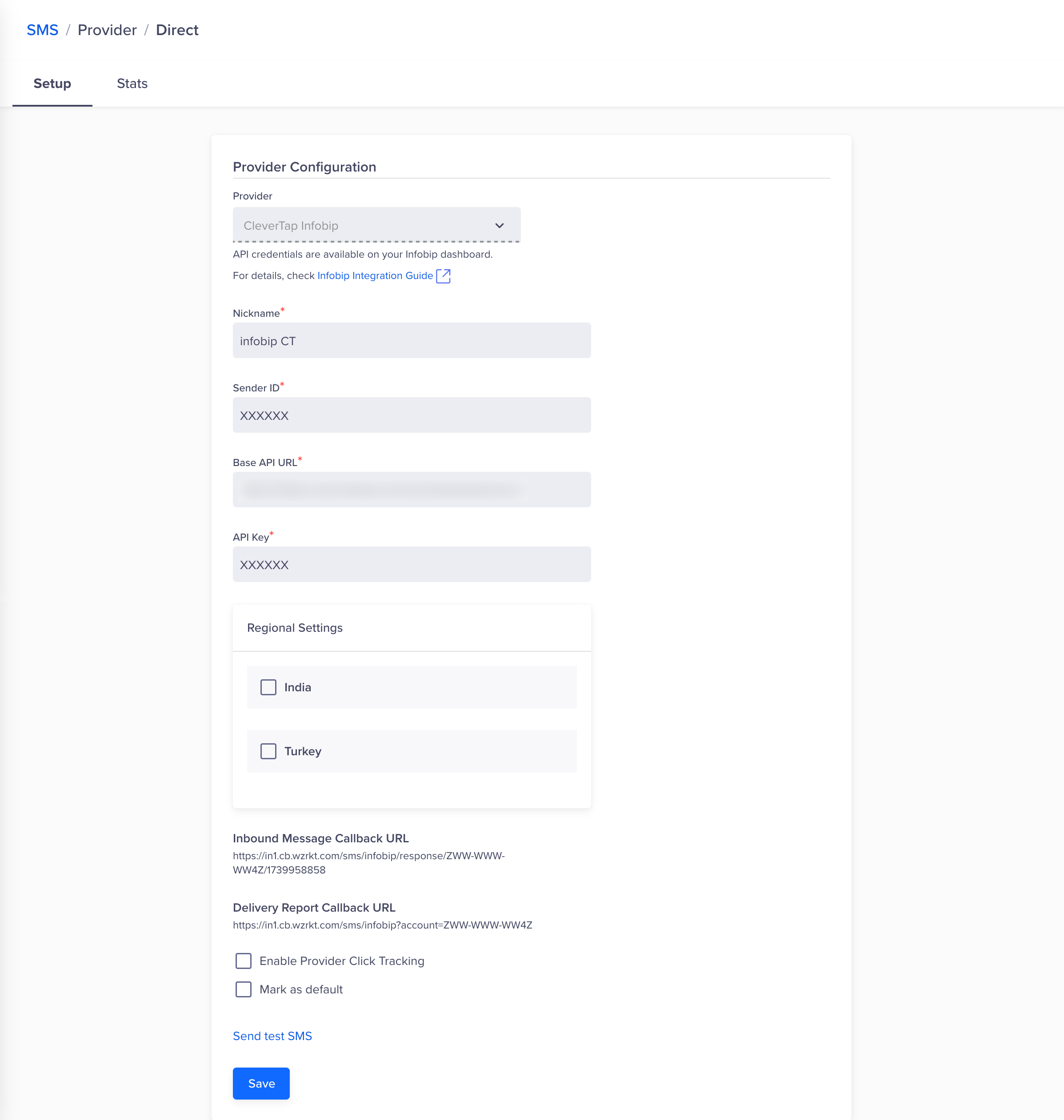 Provider Configuration - Infobip