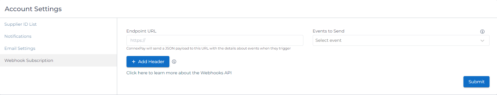 Webhook Self-Setup through Bridge UI