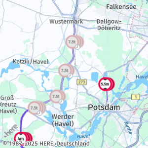 Sample map which differentiates between active and inactive restrictions based on time