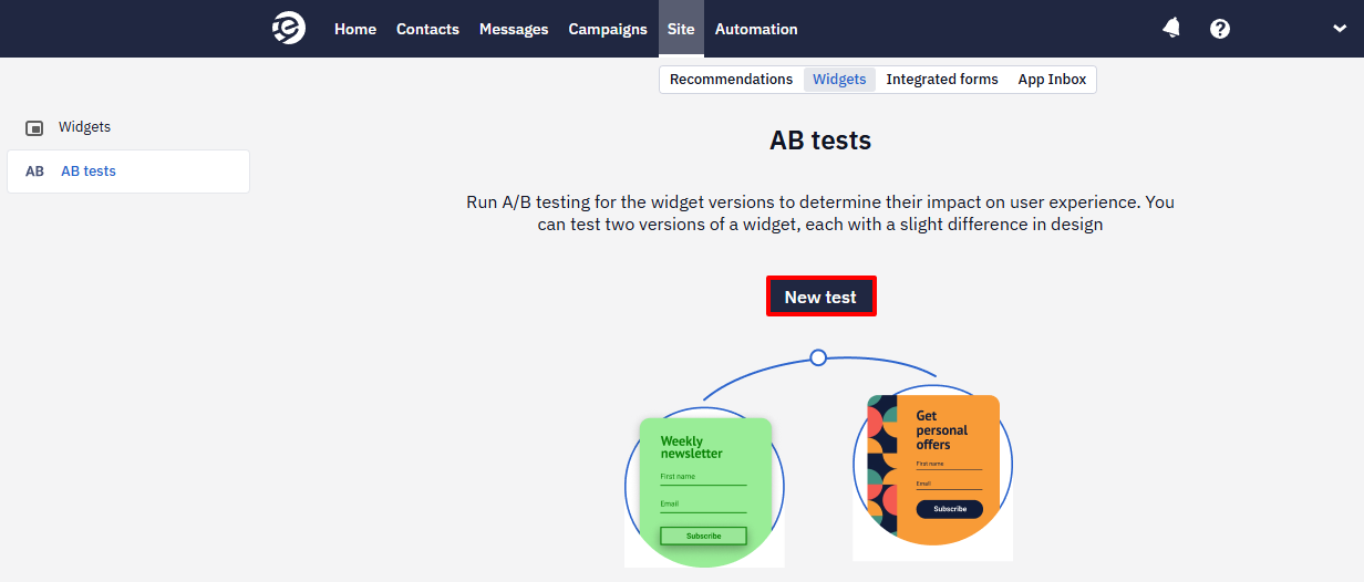 New test button.
