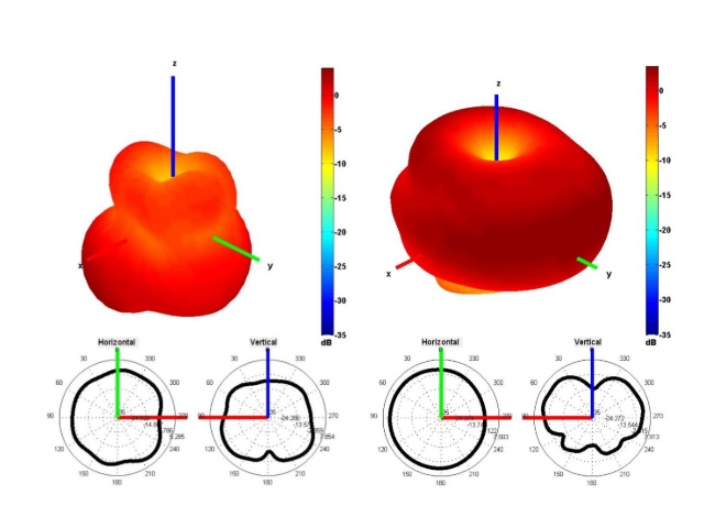 2450 and 5500 MHz Radiation Pattern