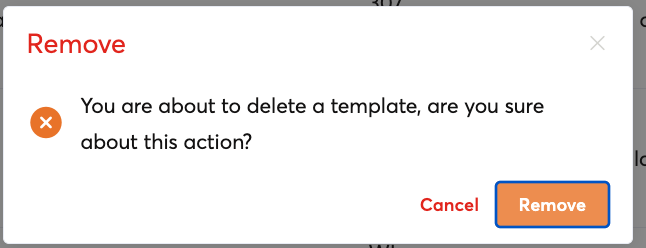 Delete Template Dialog