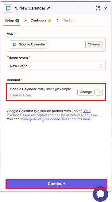 Screenshot of the screen with signing into Google account