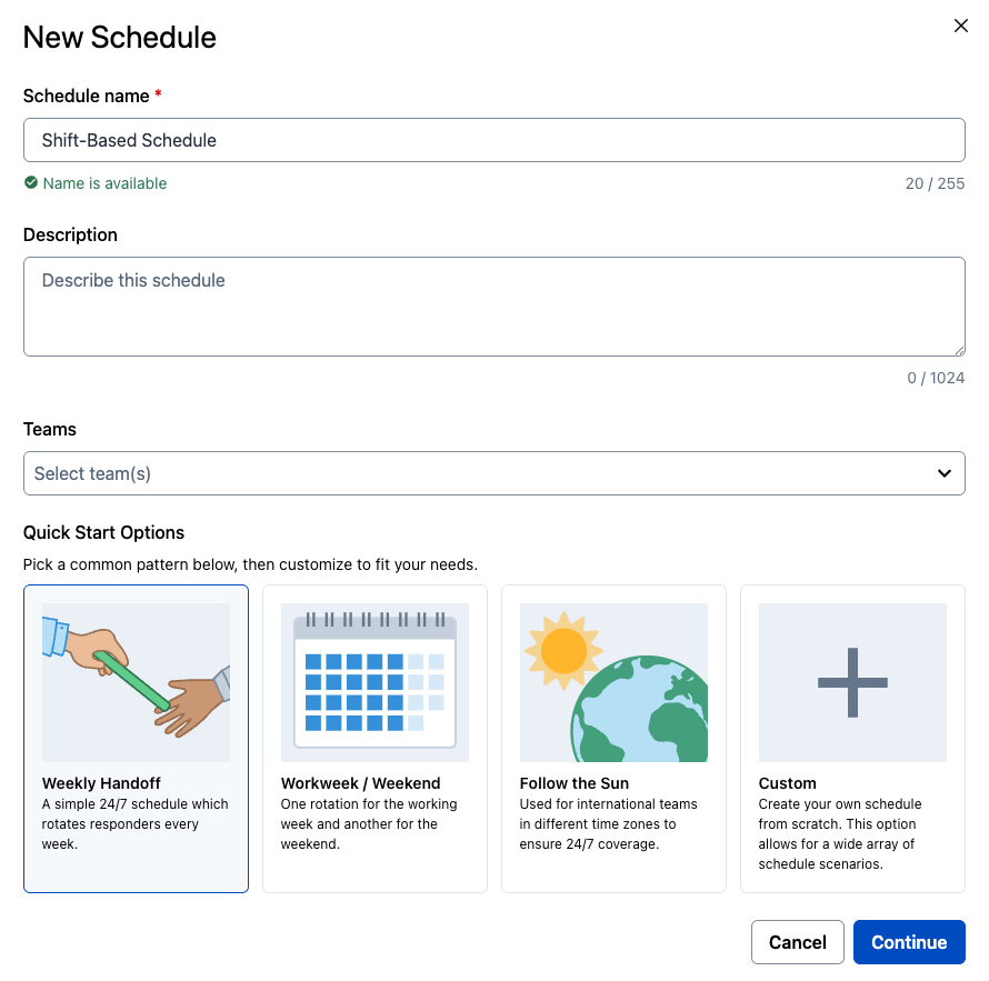 Schedule templates