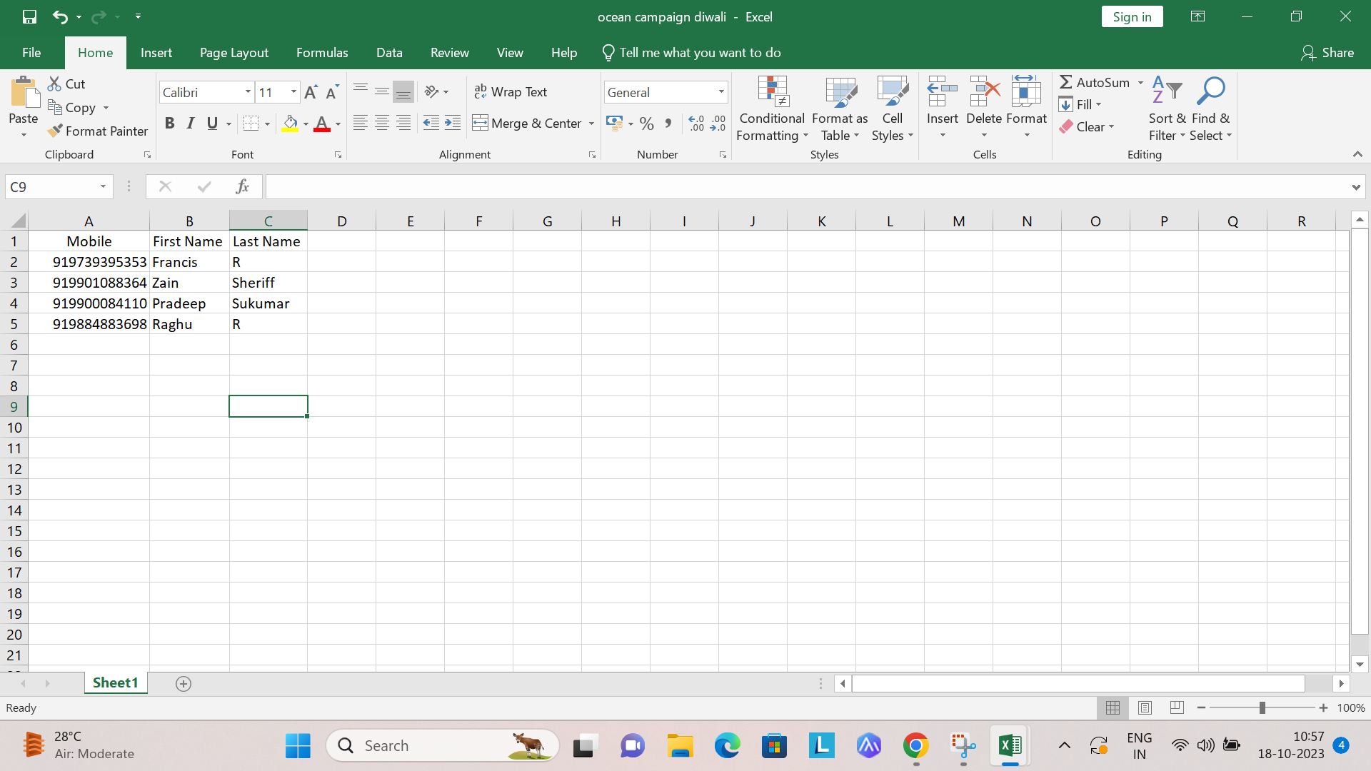 Upload recipient file screen