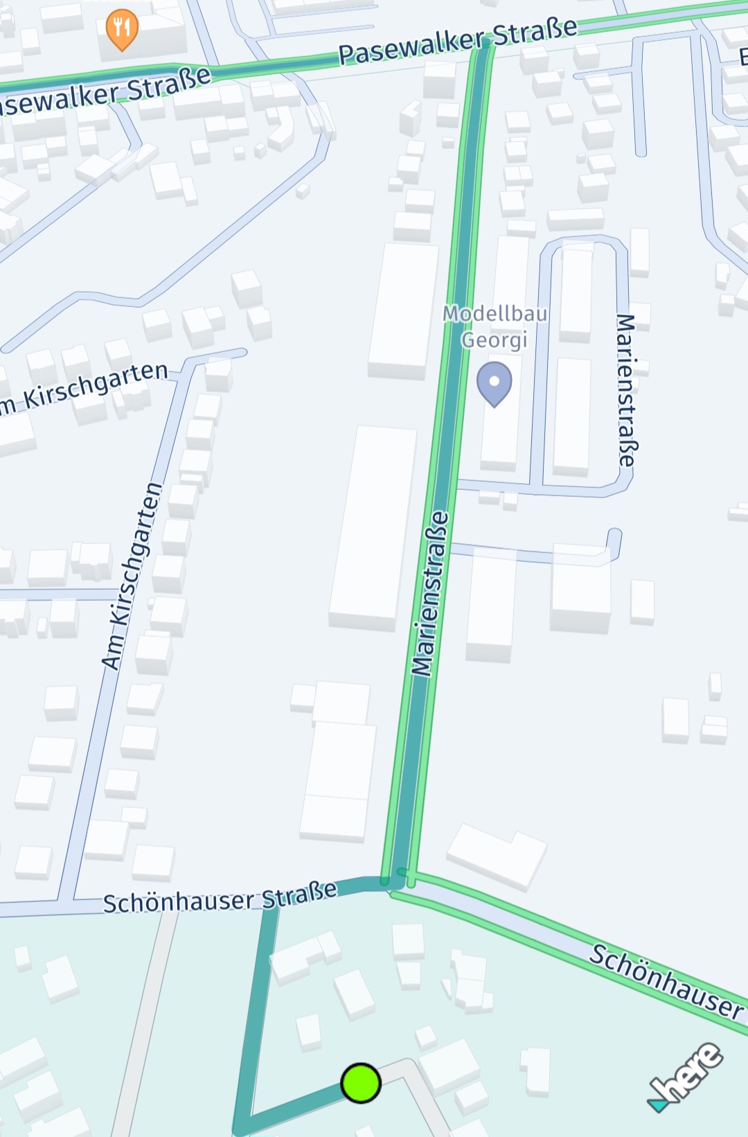 Screenshot: Polyline adjacent to traffic flow.