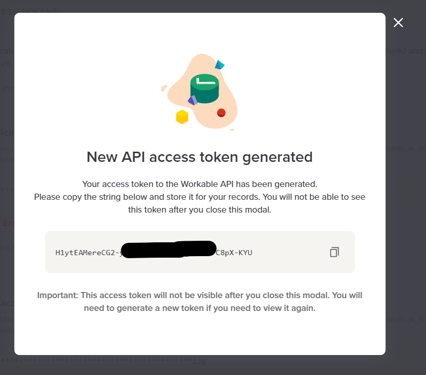 Access Token Page Workable