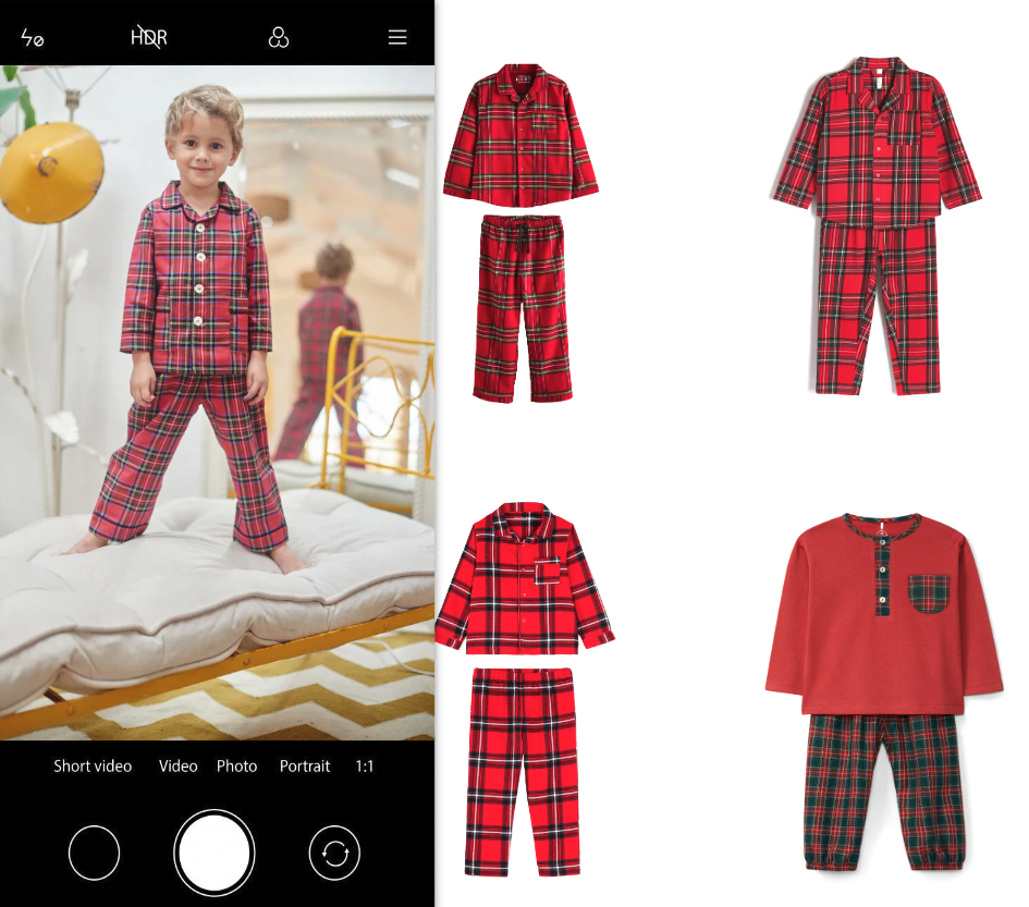 An uploaded image matching similar results in a retailer's catalog.