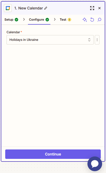 Screenshot of the Configure tab