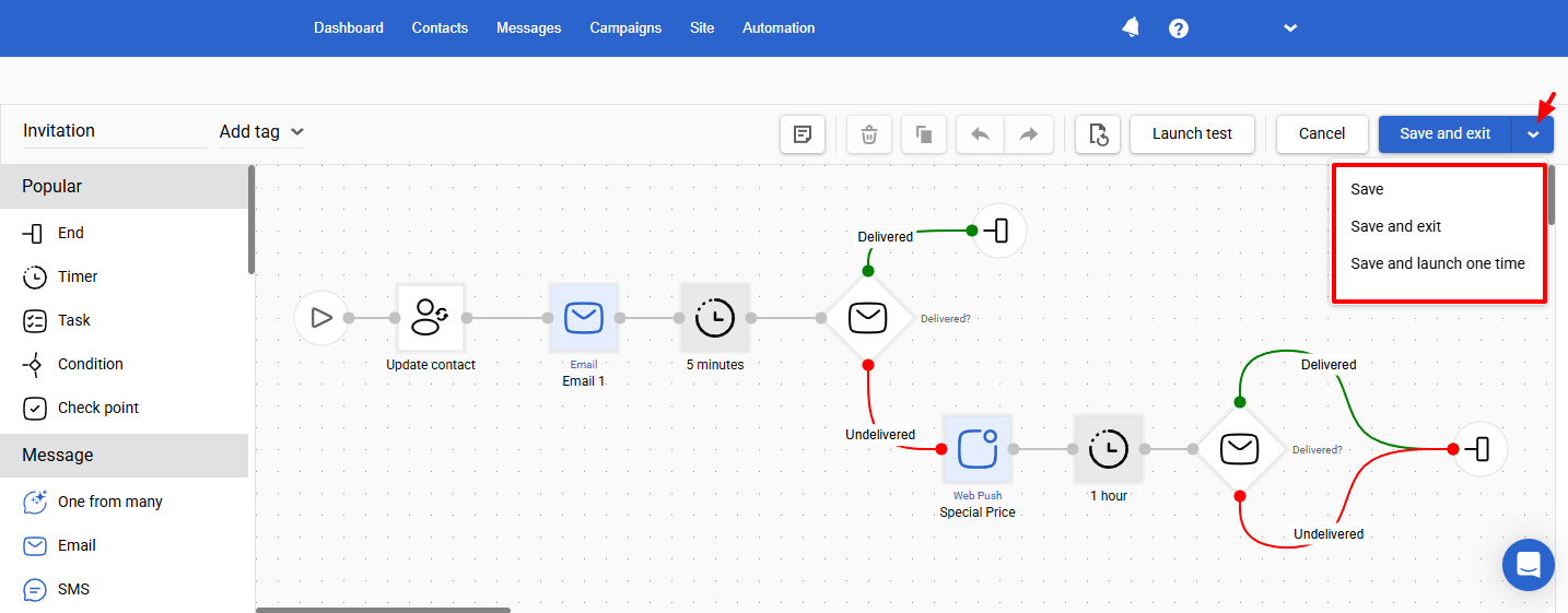 Actions after building workflow
