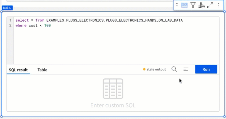 GIF of SQL editor showing a block of SQL being formatted with the Format SQL button.
