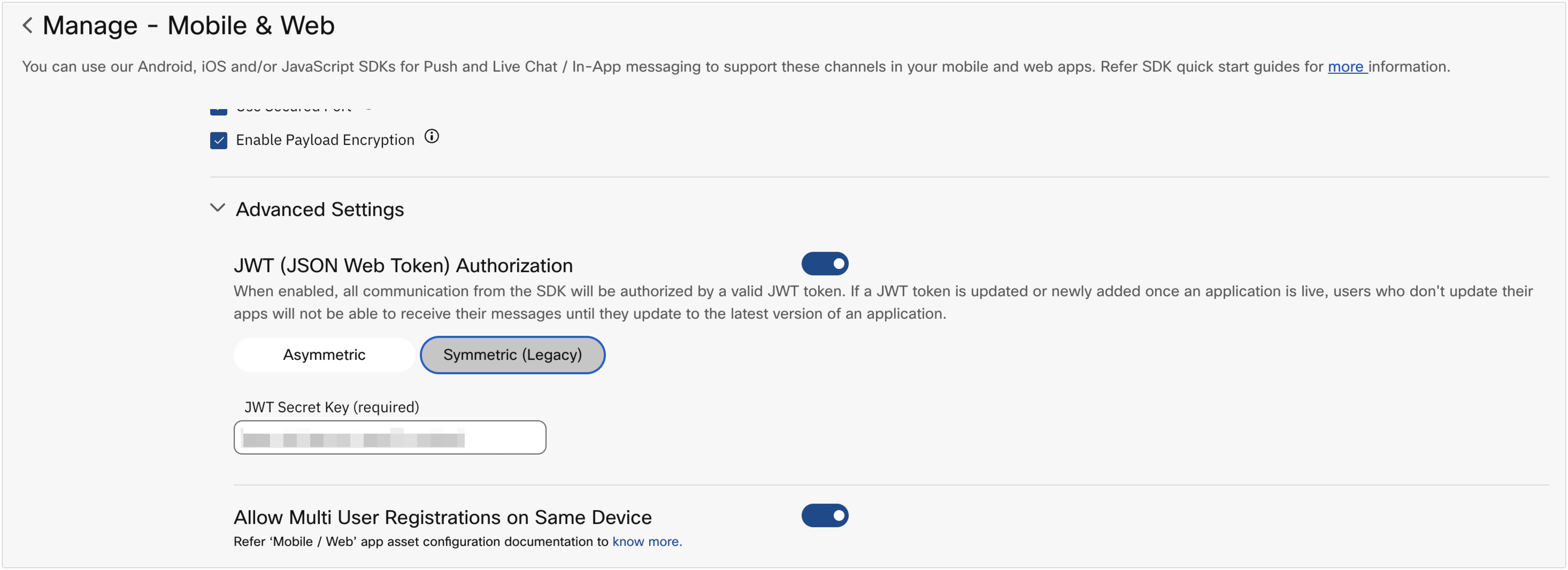 Screenshot of JWT Authorization Section.