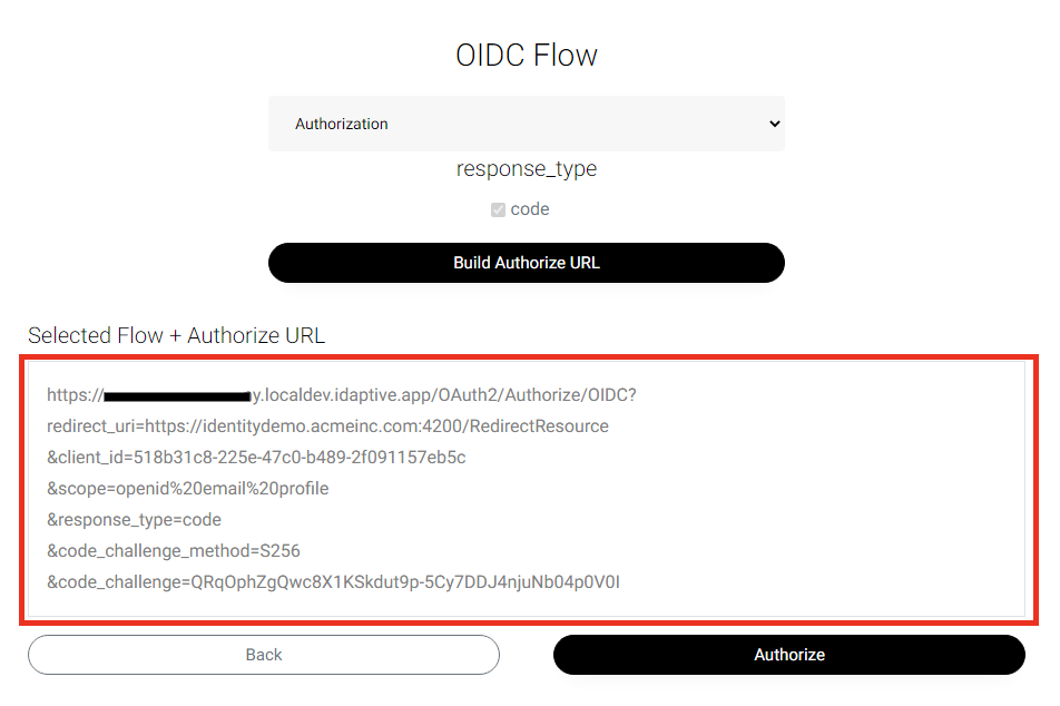 Authorization code flow after build authorization URL