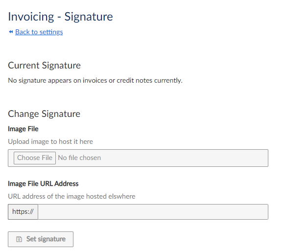 Invoicing Signature UI