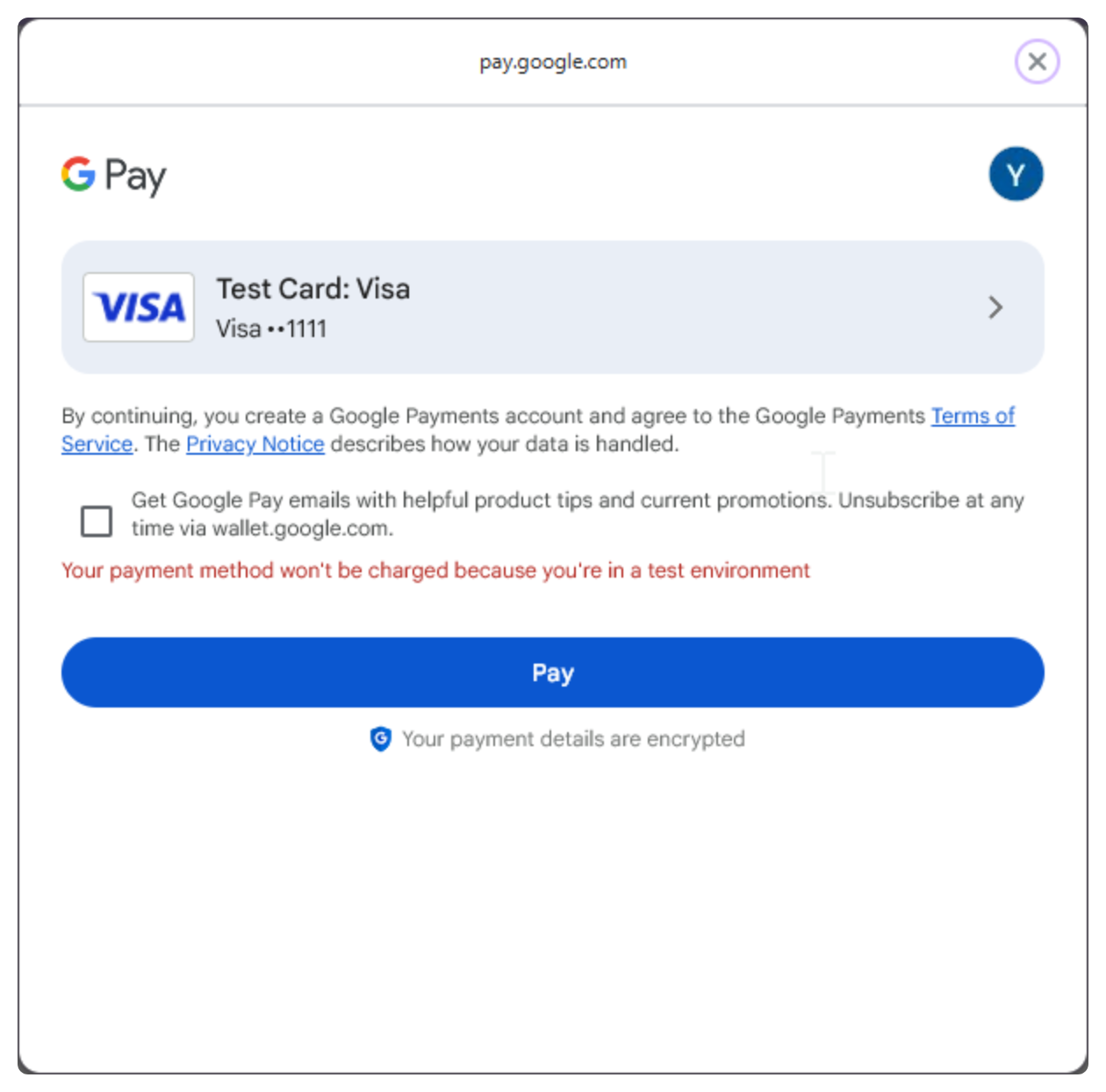 Google Pay account