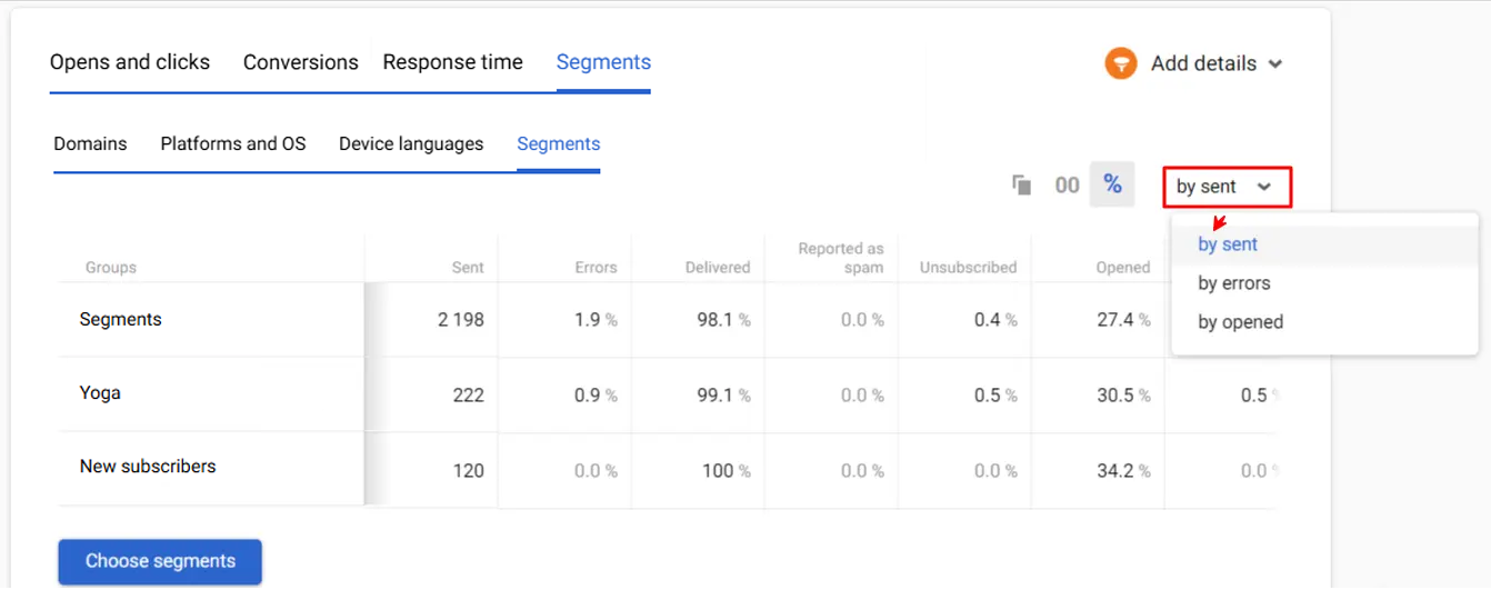 Filtering report 