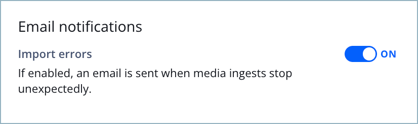 Email notifications section
