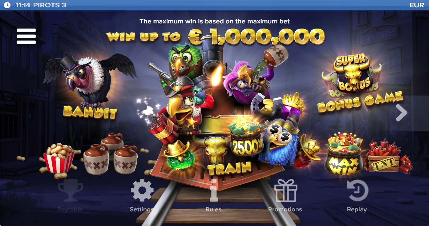 Een grote winst van 1 miljoen op Pirots3 Casino