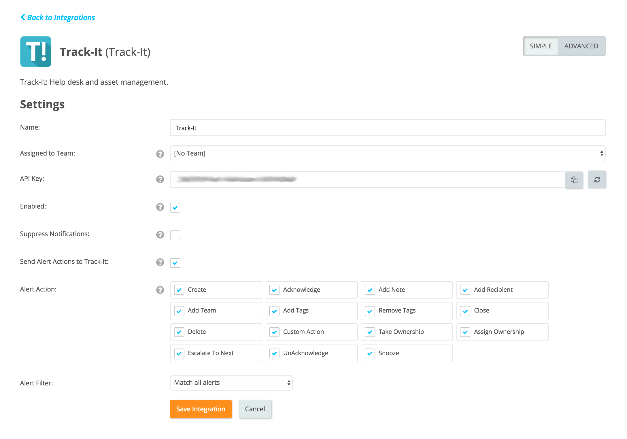 Track It Integration