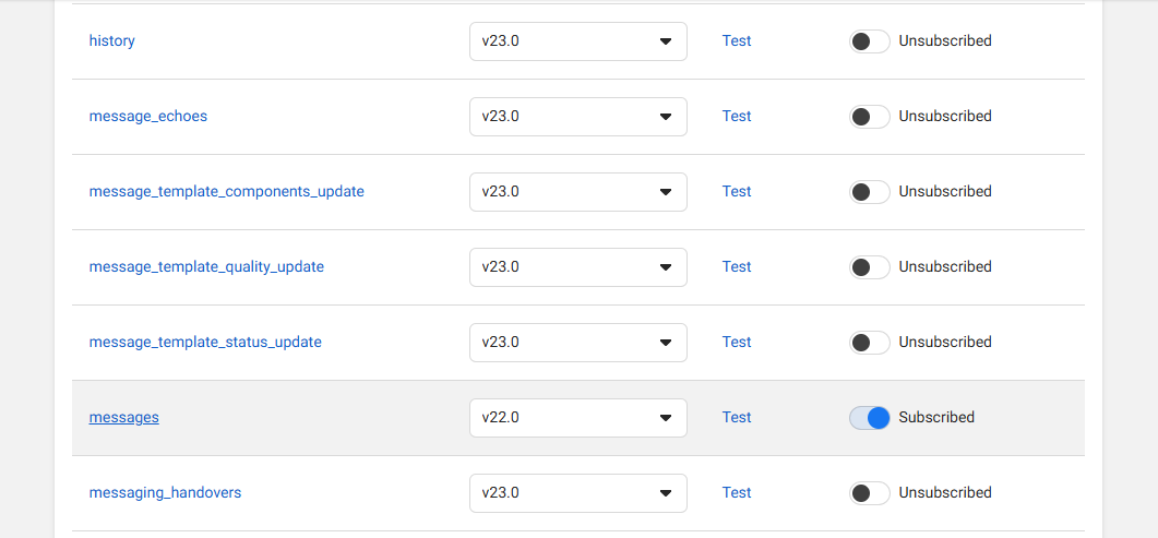 WhatsApp API version 22.0