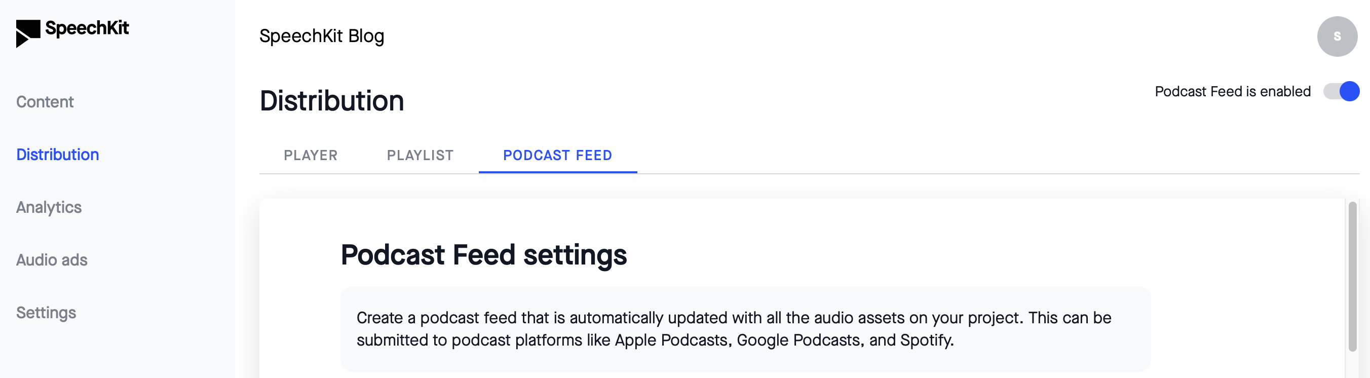 Podcast Feed is enabled in SpeechKit.png