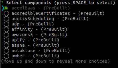 Components list(CLI)